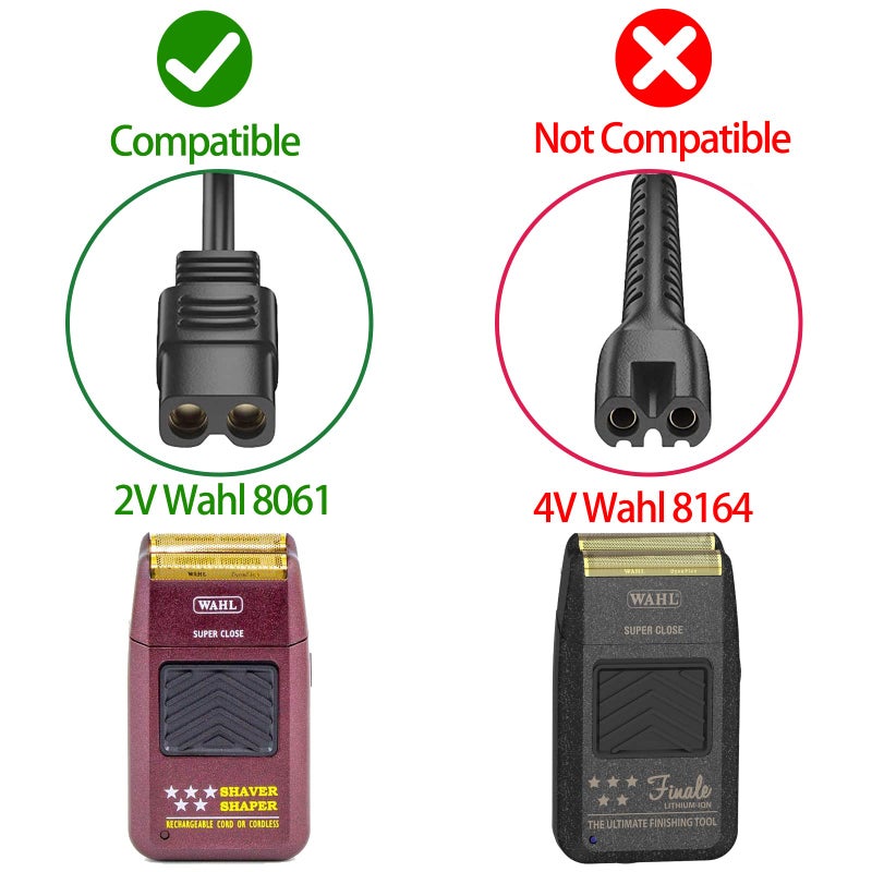 VHBW for Wahl Shaver Shaper Charger 2V Power Cord for Wahl Trimmer 8061, 8163, 8786-1001, 7367, 7357, 7029, 7060, 7035, 7339, 7356, 4000, 5-Star Series Replacement Whal Clipper Power Cord - Image 3